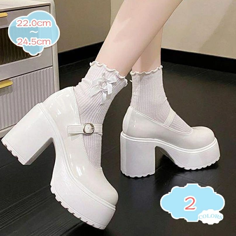 厚底靴 ロリータ靴 ロリータパンプス シンプル定番ロリータ ロリータシューズ ヒール10cm 美脚 ストーム メイド 靴 厚底パンプス パンク風 ハロウイン ゴスロリ 変装 可愛い おでこ靴 黒 白 大きいサイズ 小さいサイズ shopcp