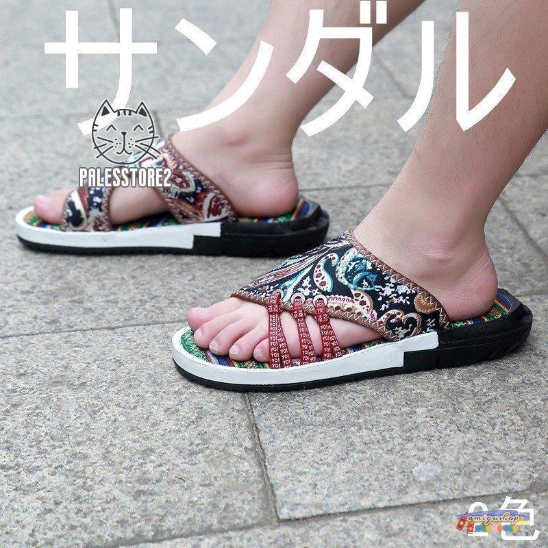 メンズ サンダル 草履 透かし彫り ビーチサンダル 軽量 通気性(4)