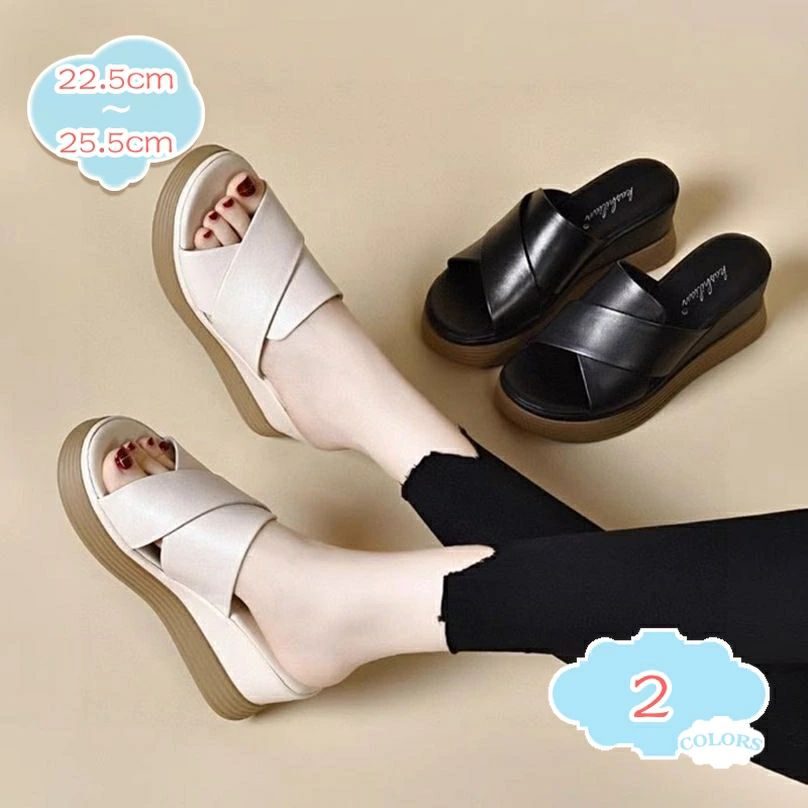 ウェッジソール ミュールサンダル 厚底 レディース 歩きやすい 7cmヒール オープントゥ サボ スリッパ 可愛い クッションインソール 春 夏 おしゃれ ハイヒール 厚底サンダル 通勤 通学 耐摩耗性 shopcp