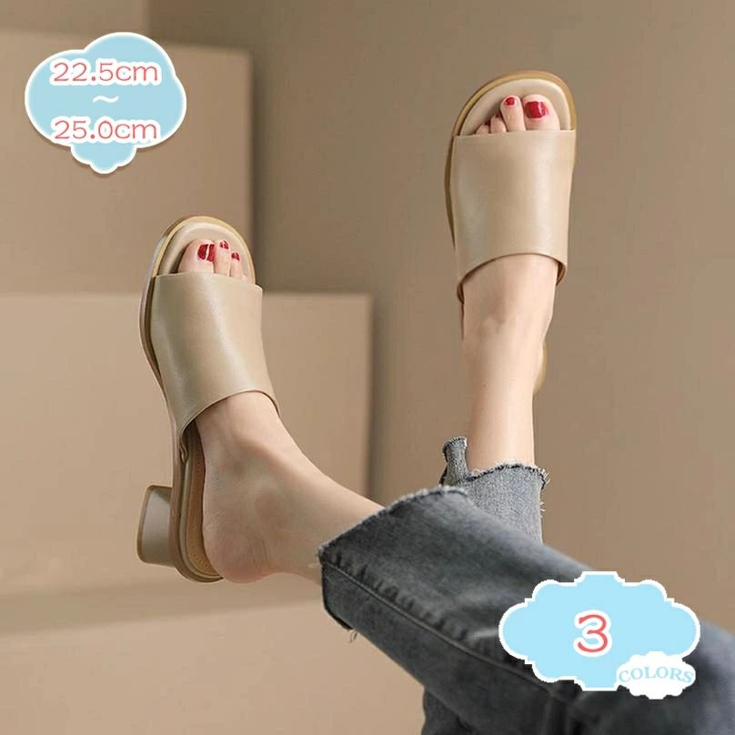 サンダル レディース ミュール ヒール 4.5cm 痛くない 脱げない 靴 美脚 疲れない 安定感 キャバ パーティ 旅行 疲れない かわいい つっかけ エレガント サボサンダル 大きいサイズ 通勤 オフィス カジュアル 低反発 shopcp