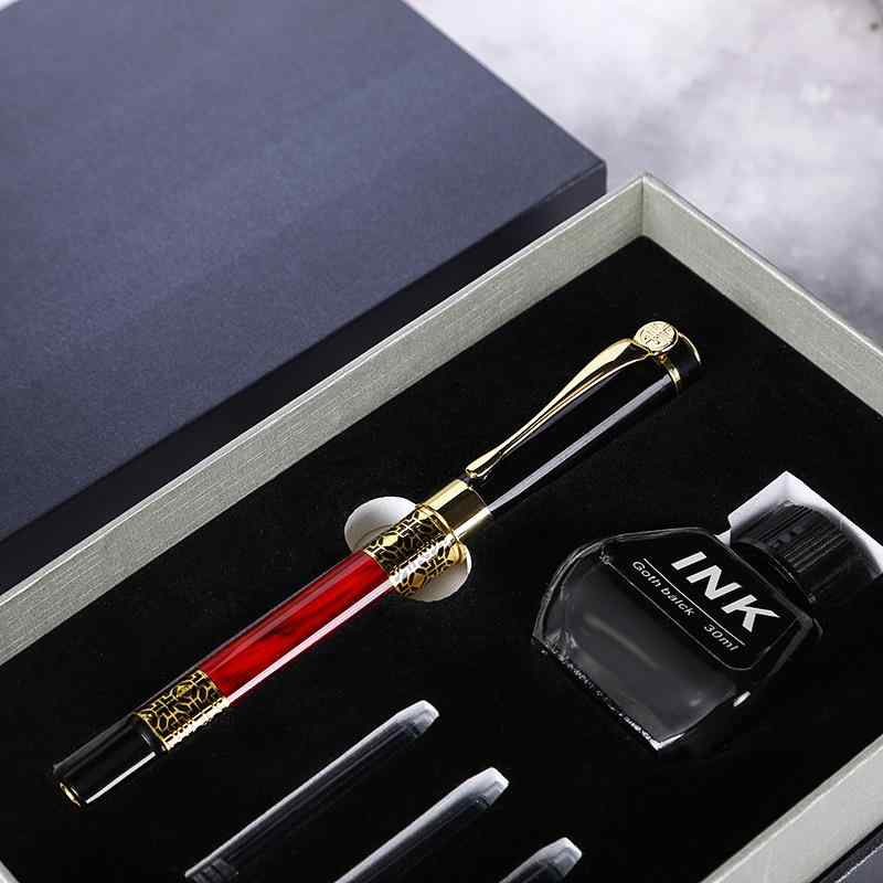 万年筆 ギフト セット 記念品 プレゼント インク カートリッジ 両用式 書道 学習用 先生用 事務用品 ビ..