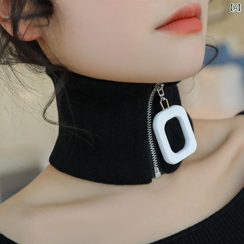 付け襟 タートル ニット レディース つけ襟 ハイネック レイヤード 重ね着風 おしゃれ 秋冬 韓国 スク..