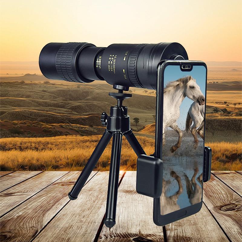 単眼鏡 望遠鏡 10-300x40望遠鏡-4K 高倍率 ズーム式 高解像度 高透過率 耐衝撃望遠鏡 使用簡単 軽量 コ..
