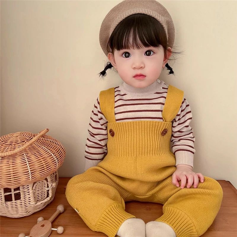 ベビー サロペット ニット 男の子 女の子 ニットサロペット ベビー服 ロンパース ニット パンツ 新生児 赤ちゃん オーバーオール ズボン ニットパンツ ロングパンツ 韓国風 着替え便利 カジュアル 柔らかい 歩行服 出産祝い プレゼント 記念写真