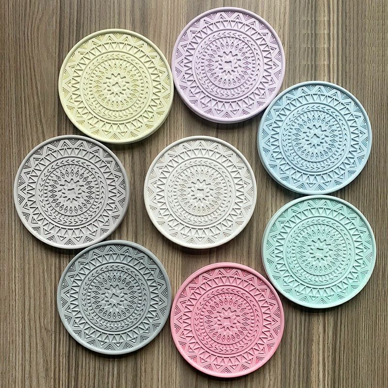 吸水 珪藻土コースター おしゃれ 滑り止め こーすたー 北欧 速乾 水切りキッチン トレー 円型 3枚セット