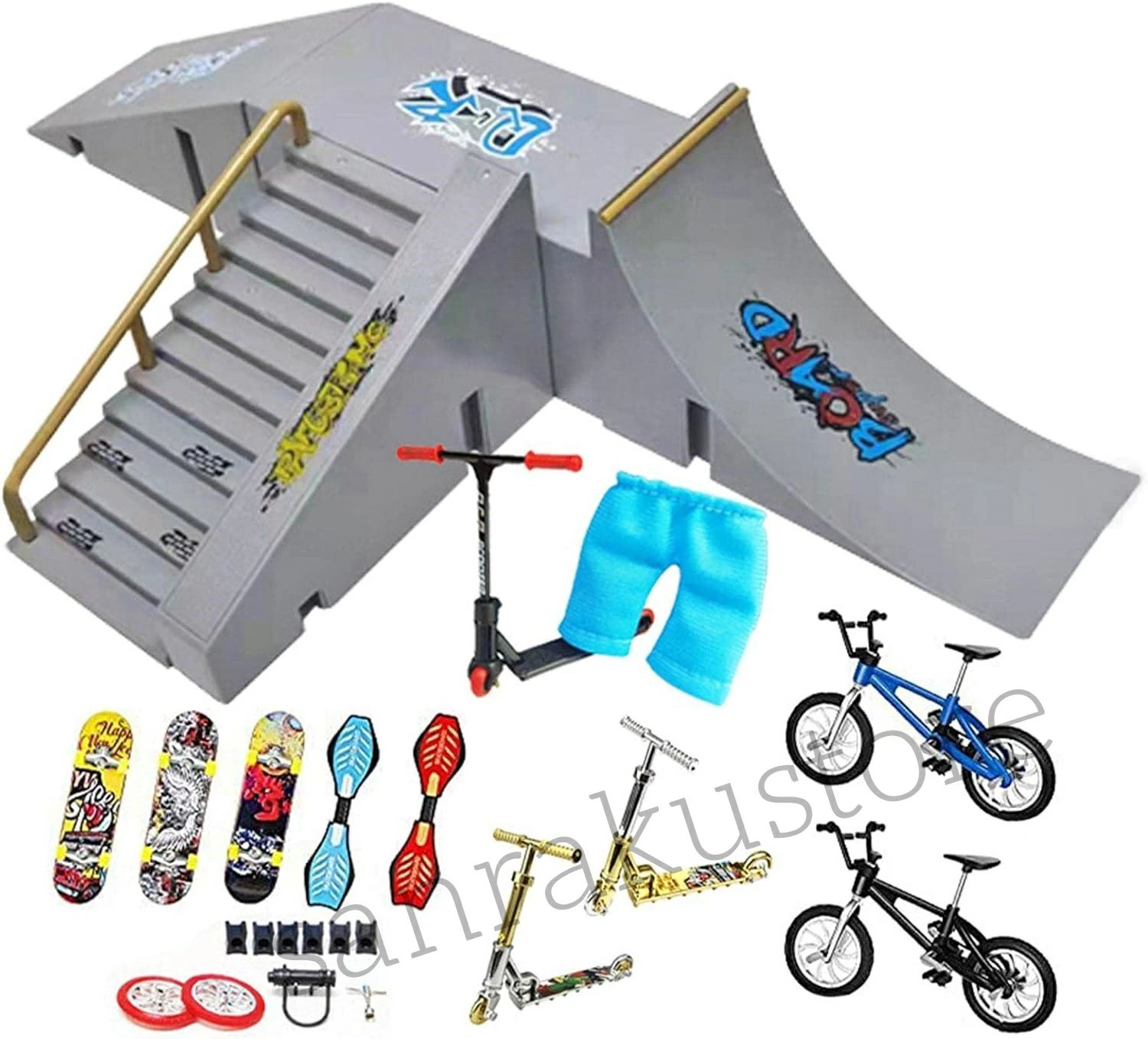 フィンガースケート フィンガーボード 指スケ スケート ボード ミニ フィンガー パークキット パーク 指スケボ おもちゃ ミニ指先移動 バイクスクータースケー...