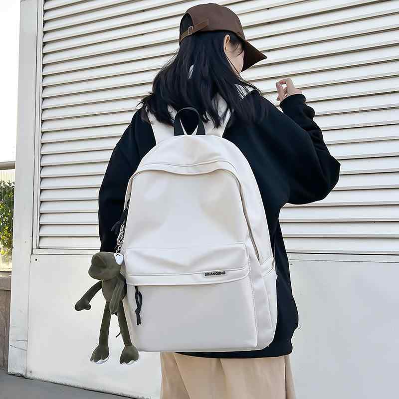 リュックサック 女子 中高生 学生 大容量 通学 スクールバッグ バックパック 塾バッグ 14インチPC収納 ナイロン 撥水 丈夫 デイパック カジュアルバッグ ブラック ホワイト グリーン(4)