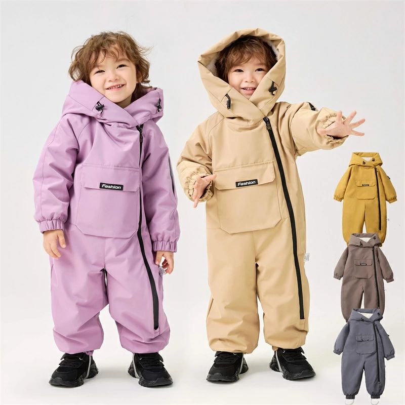 送料無料 ベビーロンパース スノーウェア スキー お出かけ 冬服 スノーボードウェア カバーオール プラ..