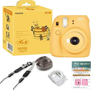 インスタントカメラ 富士フイルム チェキ FUJIFILM instax mini8+ 接写レンズ 純正ショルダーストラップ付き ハニー Instax mini8 プラス 富士フィルム チェキカメラ 富士 フィルム ちぇき インスタックス かわいい インスタックスミニ チェキ本体 ネックストラップ