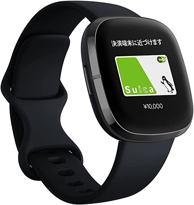 Suica対応 Fitbit Sense スマートウォッチ カーボン グラファイト 6日間以上のバッテリーライフ Alexa搭載 GPS搭載 生産終了 男女両用 ウェアラブル デバイス L/S サイズ フィットビット スポーツ 健康