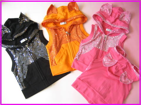 BANK キラキラ☆スパン☆ジップUPベスト(ATS-30)(ダンス)【韓国子供服】【5,250円以上送料無料・SALE含】
