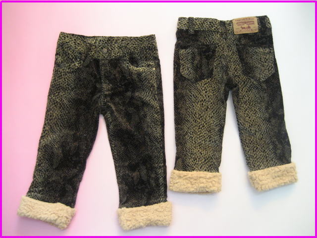 【SALE】CAMP スネーク柄★コーデュロイ・ボア七分丈パンツ(ZPE-08)(ダンス）【韓国子供服】【5,250円以上送料無料・SALE含】