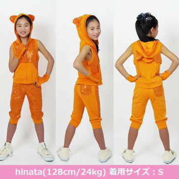 キッズ ダンス衣装 パンツ スパンコール 7分丈 JPS-19[子供服 ヒップホップ ガールズ ジュニア ダンスパンツ 七分丈 ダンス 衣装 派手 目立つ ハーフ丈 キラキラ チアダンス エレクトーン 黒 ピンク オレンジ 紫 韓国子供服]