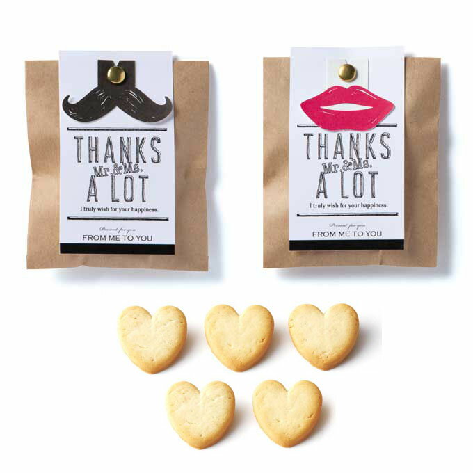 【25日限定P5倍+200円OFFクーポン】 Mr. & Mrs. ハートクッキー 20個セット 【CIH】 プチギフト お菓子 500円 300円 退職 大量...