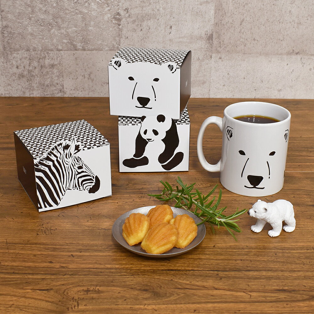 プチギフト専門店 ココサブの【39円OFFクーポン配布中】 animal プチマドレーヌ＆コーヒー 20個セット 【sunveil】 プチギフト お菓子 500円 300円 退職 大量 個包装 結婚式 卒園 卒業 お中元 御中元 センスのいい おしゃれ ありがとう 産休 挨拶 子供 お世話になりました｜アングル2