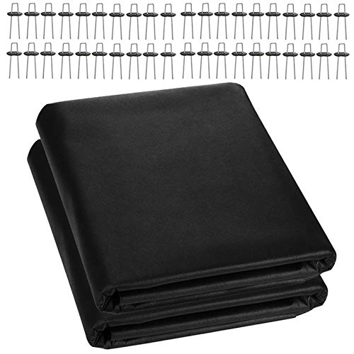 【2021年】防草シート 雑草防止シート 固定ピン40本と黒丸40枚付き 雑草成長を抑制 10m×2個 ブラック