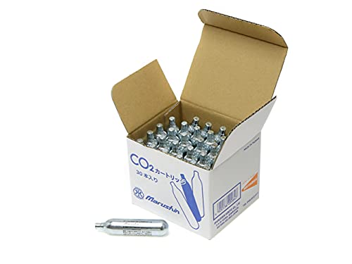 Product Name: MARUSHIN CO2 Cartridges Set of 30; Product Number: MAR-CO2-SET Compatible with: CO2 magazines (Marcin/APS/WE/Bell, etc.) Gas Used: CO2 (high pressure gas); Capacity: Approx. 0.4 oz (10.4 g); Total Length: Approx. 3.3 inches (83.3 mm); Outer Diameter: Approx. 0.7 inches (18.6 mm); Base: Approx. 0.3 inches (7.4 mm) ■Purchasing Notes: There may be some scratches or pain due to overseas products. Please refrain from purchasing this product if you are looking for a complete product. Please note that the color of the actual product may differ slightly from the product depending on your monitor settings. ・Please be aware that this product is sold out at the same time on other sites