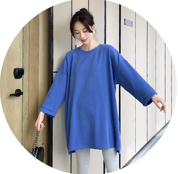 【送料無料】マタニティ トップス ラウンドネック ビッグサイズ プルオーバー カットソー レディース 可愛い ママコーデ ママファッション ママ服 マタニティウェア 人気 ゆったり 大きいサイズ デイリー 普段着 お出かけ おしゃれ シンプル 無地 きれいめ カジュアル