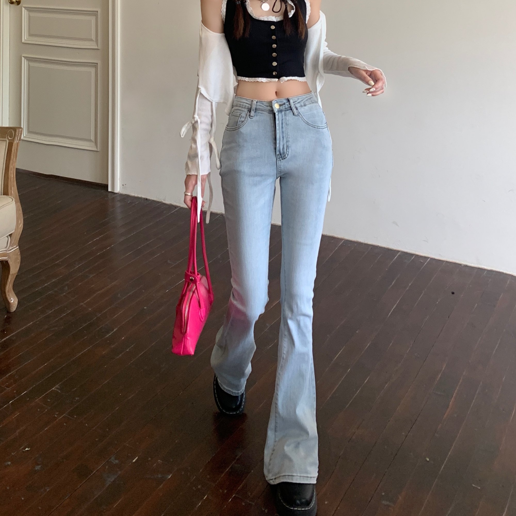 レディース2カラーデニムパンツブー...