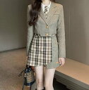 【送料無料】レディース セットアップ ジャケット スカート 2点セット 制服風 ショート丈 アシンメトリー ミニスカート 大人可愛い ママコーデ ママファッション 韓国 オルチャンファッション 人気 トレンド 新作 20代 30代 40代 きれいめ レトロ シンプル お出かけ デート(4)