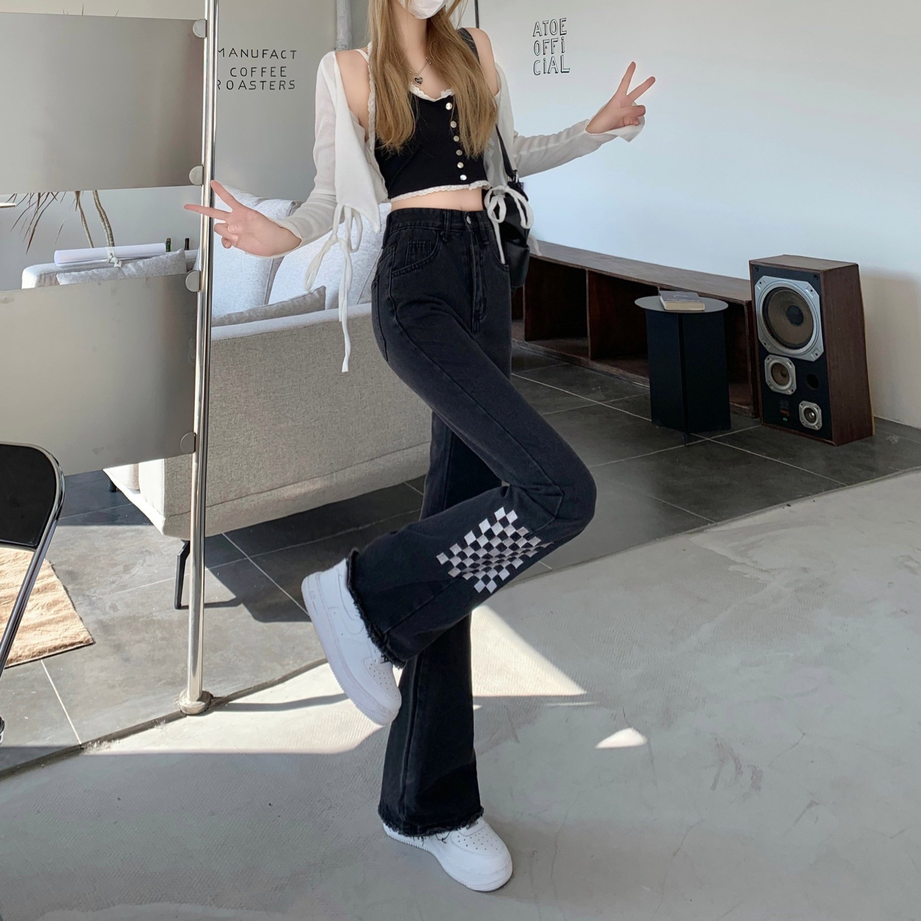 レディースデニムパンツブーツカット...