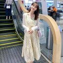 【日本未発売/送料無料】マタニティ セットアップ ワンピース + カーディガン シフォン Vネック 小花柄 フラワー ティアード Aライン ロング レディース ...