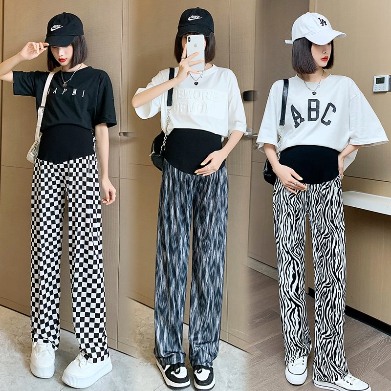【日本未発売/送料無料】マタニティ ストレートパンツ 3色 ロング ワイドパンツ モノトーン バイカラー パンツ レディース 可愛い ママコーデ ママファッション ママ服 マタニティウェア 人気 ゆったり 大きいサイズ デイリー 普段着 お出かけ おしゃれ シンプル 無地