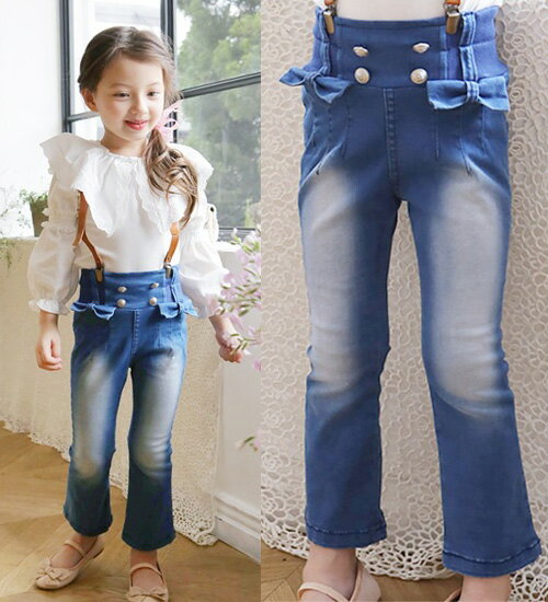 ラブリー デニムパンツ・見逃せないガリーポイントがいっぱいの1枚♪90cm・100cm・110cm・120cm・130cm・韓国 子供服 ・cocostyle