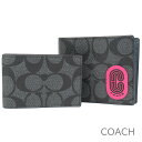 コーチ COACH 財布 メンズ 二つ折り財布 定期入れ パスケース IDケース カードケース 取り外し可能パスケース付き シグネチャー 【送料無料】 ブランド コーチ正規品販売店 直営アウトレット店より直輸入 【あす楽】