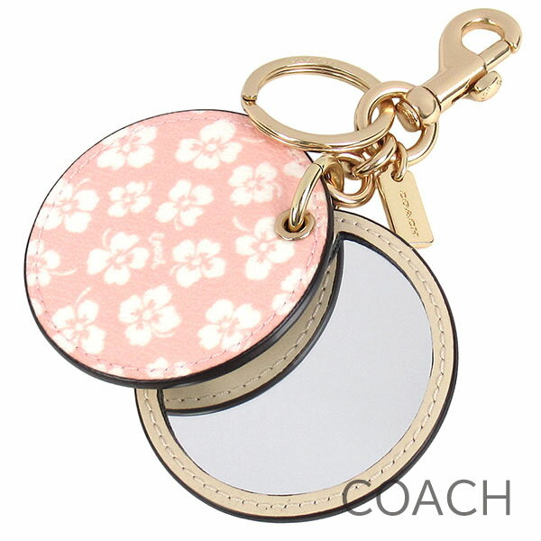 コーチ COACH キーホルダー レディース バッグチャーム キーリング 花柄 鏡付き ミラー付き ナスカン付き 【送料無料（ネコポス メール便）】 ブランド コーチ正規品販売店 直営アウトレット店より直輸入 【あす楽】