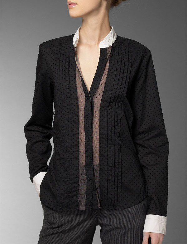 樂天商城 - 母の日無料ラッピング！ ブラックシースルー入りブラウス サイズ6