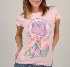 Rakuten - 父の日無料ラッピング！ インポートクレヨンスケッチTシャツピンク Mサイズ #S-0022