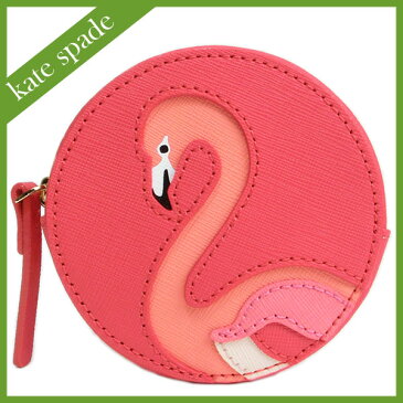 クリスマスラッピング! ケイトスペード kate spade 小銭入れ レディース コインケース レザー フラミンゴ 円形 丸型 【送料無料】 ブランド ケイトスペード正規品販売店 直営アウトレット店より直輸入 【あす楽】