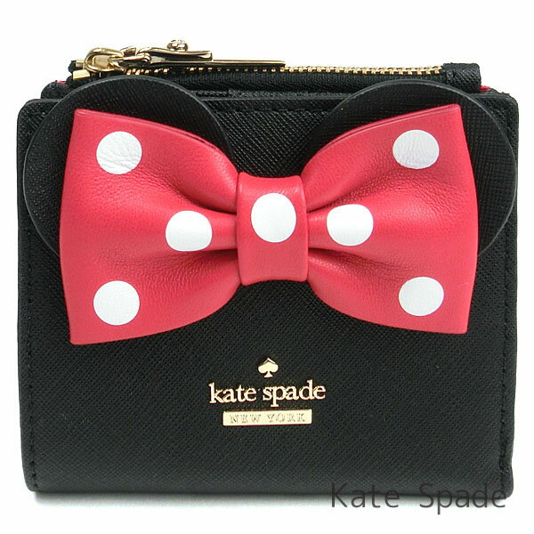 ホワイトデー無料ラッピング！ ケイトスペード kate spade 財布 レディース 二つ折り財布 ディズニー×ケイトスペード ミニーマウス Disney コラボレーション 限定商品 レザー 【送料無料】 ブランド ケイトスペード正規品販売店 直営アウトレット店より直輸入 【あす楽】のサムネイル