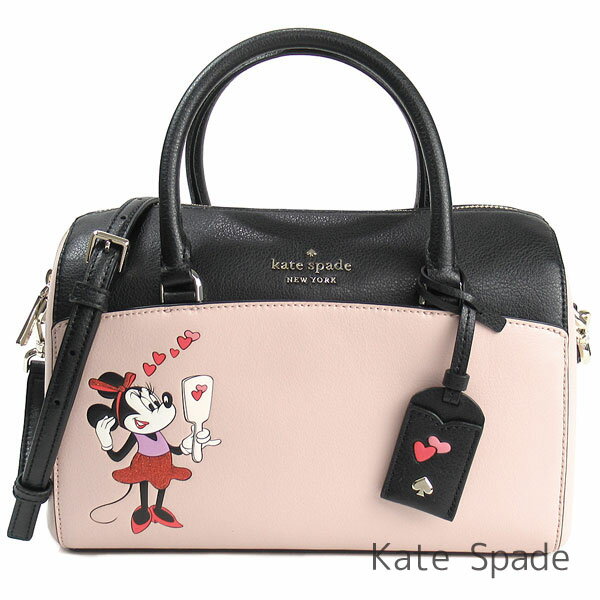 ケイトスペード kate spade バッグ レディース ハンドバック ミニボストンバッグ ディズニー ミニーマウス Disney コラボ商品 2Way レザー 斜めがけ可能 かばん 鞄 【送料無料】 ブランド ケイトスペード正規品販売店 直営アウトレット店より直輸入 【あす楽】