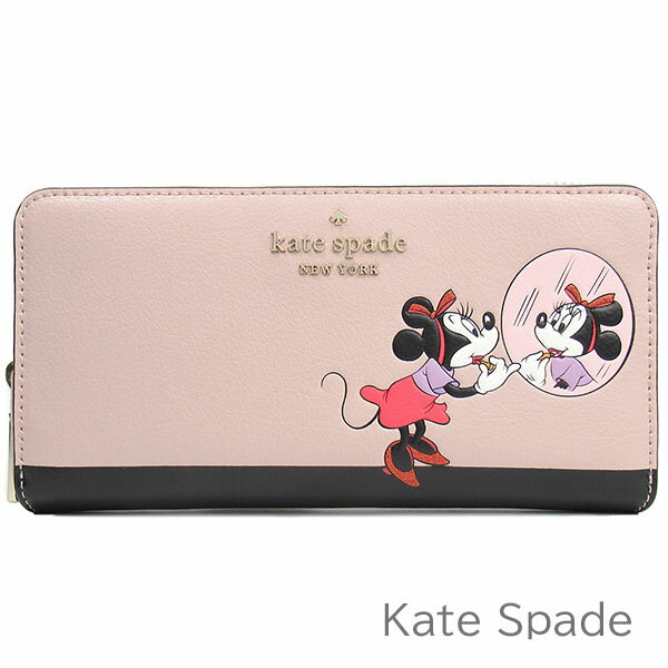 ケイト・スペード ニューヨーク 革長財布 レディース 父の日無料ラッピング！ ケイトスペード kate spade 財布 レディース 長財布 ディズニー ミニーマウス Disney コラボ商品 レザー ラウンドファスナー 【送料無料】 ブランド ケイトスペード正規品販売店 直営アウトレット店より直輸入 【あす楽】