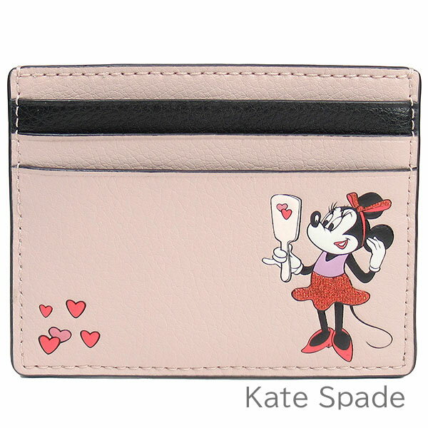 ケイト・スペード ニューヨーク 定期入れ（レディース） 父の日無料ラッピング！ ケイトスペード kate spade パスケース レディース 定期入れ カードケース ディズニー ミニーマウス Disney コラボ商品 レザー 【送料無料（ネコポス メール便）】 ブランド ケイトスペード正規品販売店 直営アウトレット店より直輸入 【あす楽】