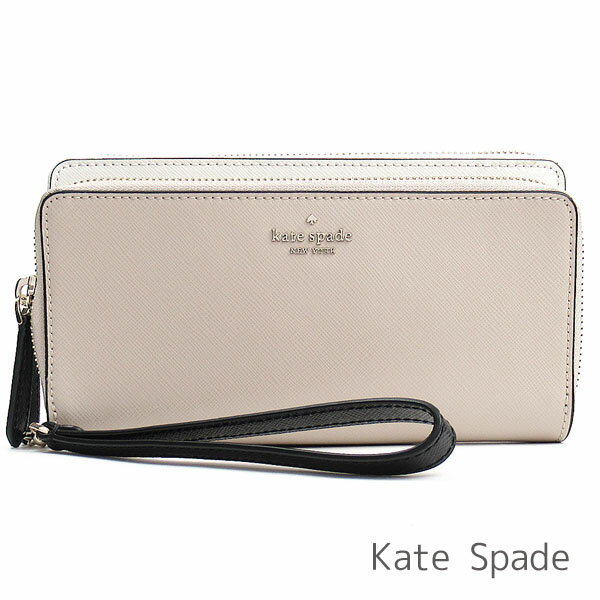 ケイトスペード kate spade 財布 レディース 長財布 レザー 2トーン バイカラー iPhone収納ポケット付き スマホ収納ポケット付き ストラップ付き ラウンドファスナー 【送料無料】 ブランド ケイトスペード正規品販売店 直営アウトレット店より直輸入 【あす楽】