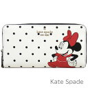 ケイトスペード kate spade 財布 レディース 長財布 ディズニー ミニーマウス 子ねこのフィガロ Disney コラボ商品 水玉模様 ドット柄 ラウンドファスナー 【送料無料】 ブランド ケイトスペード正規品販売店 直営アウトレット店より直輸入 【あす楽】