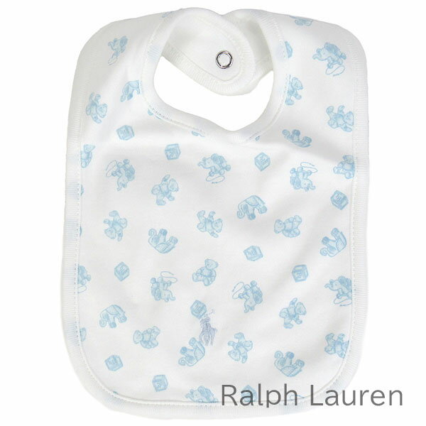 ラルフローレン ラルフ Ralph Lauren スタイ よだれかけ 出産祝い 男の子 ブルー ホワイト ベビー 赤ちゃん ビブ お食事エプロン クマ 熊 ゾウ 像 【送料無料(ネコポス メール便)】 ブランド ラルフローレン正規品販売店 直営アウトレット店より直輸入 【あす楽】