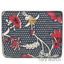 トリーバーチ 革財布 レディース 母の日無料ラッピング！ トリーバーチ Tory Burch 財布 レディース 二つ折り財布 花柄 レザー 【送料無料】 ブランド トリーバーチ正規品販売店 直営アウトレット店より直輸入 【あす楽】