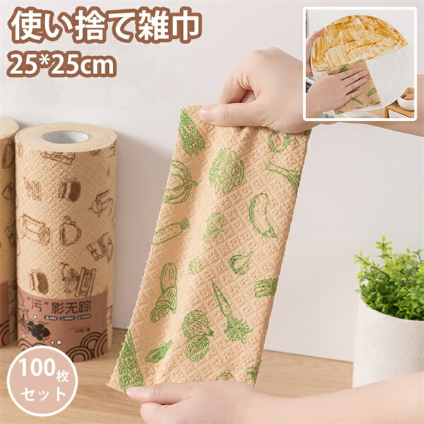 キッチンクロス 使い捨てランチョンマット 丈夫キッチンタオルロール 不織布 カウンタークロス 2個セット(100枚) 使い捨て 業務用 ホテル用 掃除 食器ふきん 吸水速乾 家庭用 食器洗い 雑巾 洋食 レストラン 海外通販