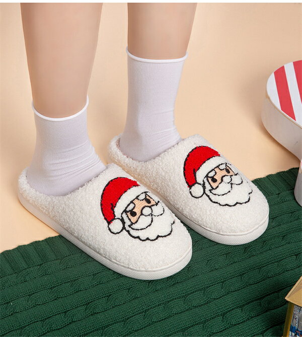 クリスマス スリッパ 男女兼用 レディース メンズ ルームシューズ トナカイ サンタクロース 部屋用 冬用 履きやすい ふわふわ 裏起毛 室内 防寒 静音 軽量 もこもこ 23-27cm 柔らかい 暖かい 室内履き 来客用 冷え対策 パーティー 可愛い 海外通販