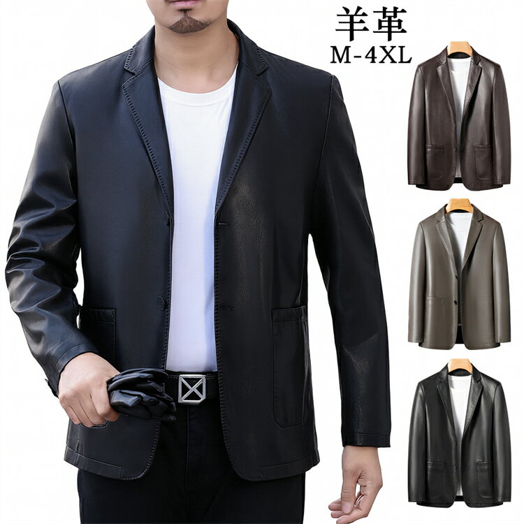 羊革 レザージャケット メンズ 男性ライダース 本革 革ジャンメンズ アウター 大きいサイズ ビッグサイズ シングル メンズファッション ショートコート 皮ジャン バイクジャケット 本革ジャケット 父の日 送料無料 海外通販