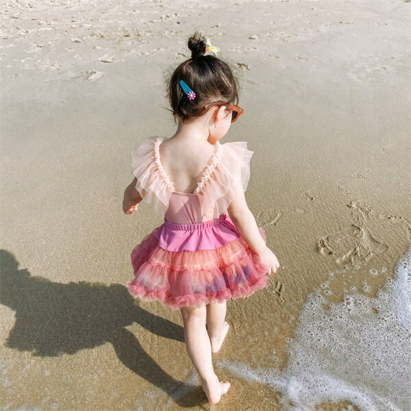 水着 キッズ 女の子 ワンピース 2点セット スカート付き セパレート 露出控えめ 肩フリル 小学生 幼稚園 保育園 子供 こども ベビー かわいい 海水浴 川遊び スイミング 子供水着 90cm 100cm 110cm 120cm 130cm 140cm スイムウェア 海 プール 3