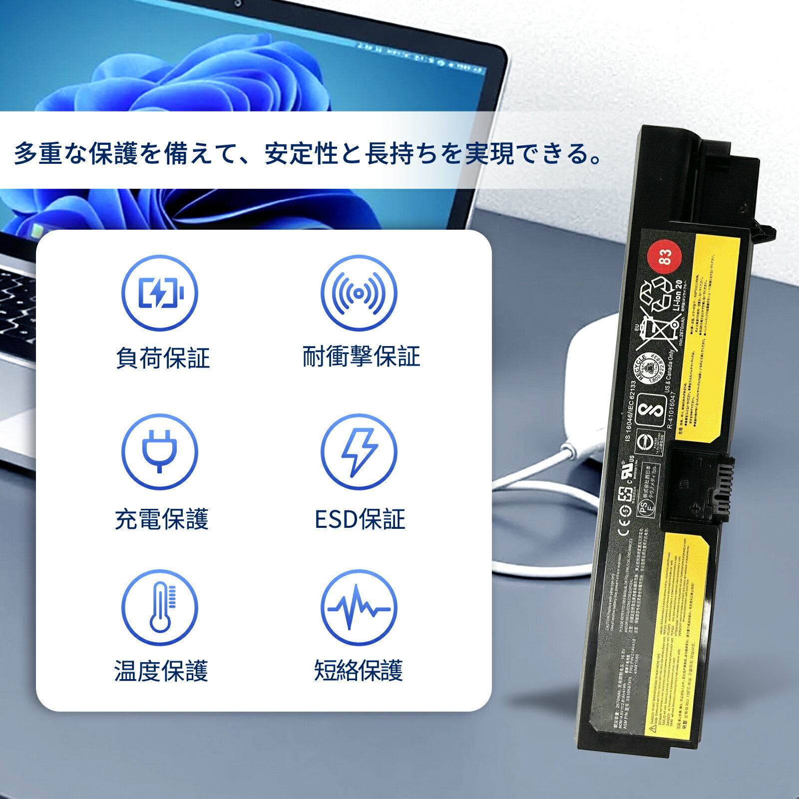 【195円OFF&P10倍】新品 Lenovo SB10K97575 互換バッテリー【2670mAh 14.6V】対応用 1年保証 高性能 PSE認証 互換バッテリパック YBS 294 2025BS-XIJPA