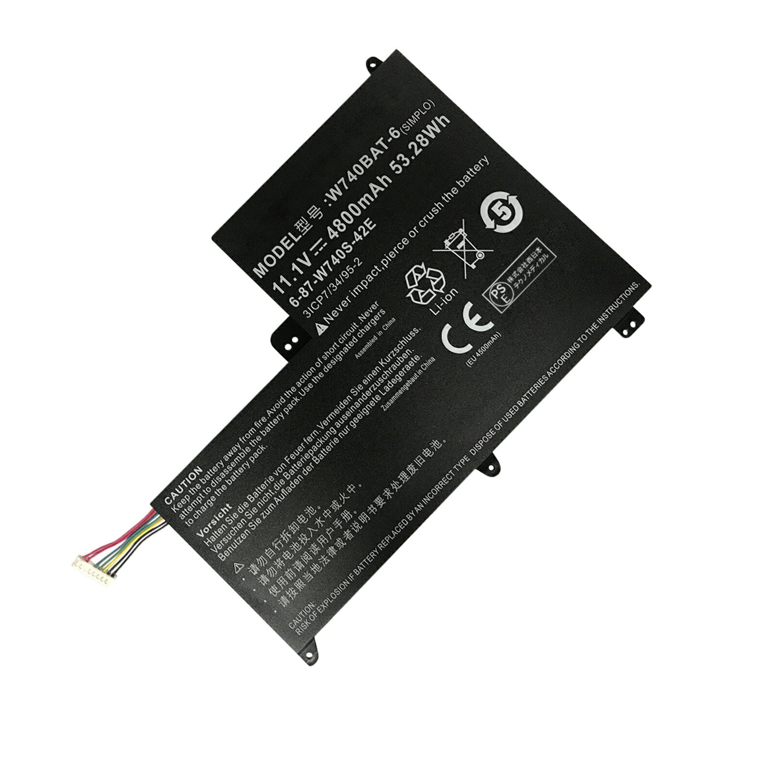 【10倍ポイント】新品 CLEVO W740BAT-6 互換バッテリー【4800mAh 11.1V】対応用 1年保証 高性能 PSE認..