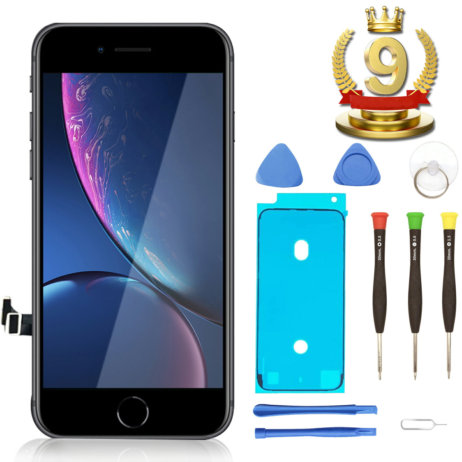 【235円OFF&P15倍】楽天第九位獲得【送料無料】iPhone SE2 液晶パネルフロントパネル LCD タッチパネル ガラス スクリーン 修理パーツ デジタイザ 工具付属 黒 4.7インチA