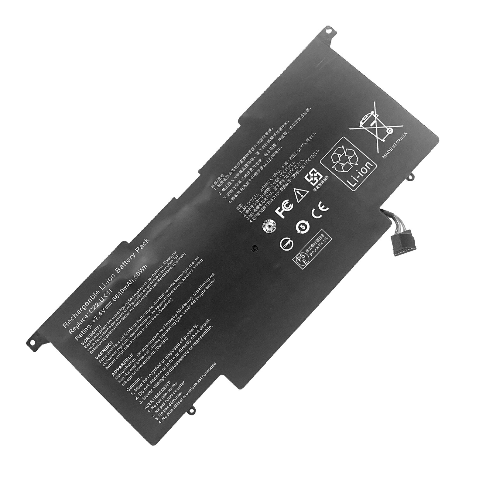 【465円OFF&P10倍】新品 ASUS ASUX31JW 互換バッテリー【6840mAh 7V】対応用 1年保証 高性能 PSE認証 ..
