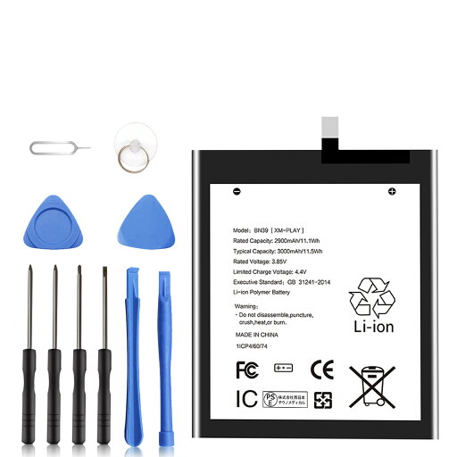 【530円OFF&P10倍】新品 Xiaomi BN39 互換バッテリー【2900mAh 3.85V】対応用 1年保証 高性能 PSE認証 互換バッテリパック YGB 2025GB-XIJP 【530円OFF&P10倍】新品 Xiaomi BN39 互換バッテリー【2900mAh 3.85V】対応用 1年保証 高性能 PSE認証 互換バッテリパック YGB 2025GB-XIJP